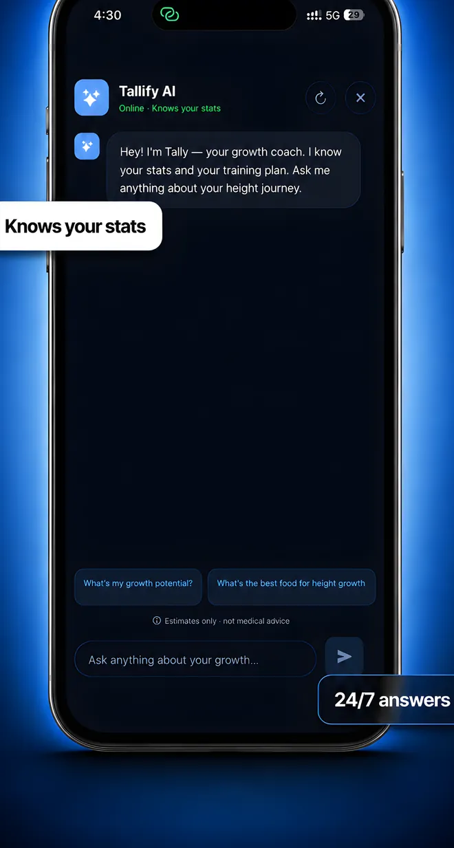 Tally, the Tallify AI coach, in a chat conversation.